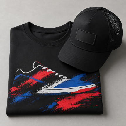 Shoe Match Bundle black shoe matching tee and black trucker hat